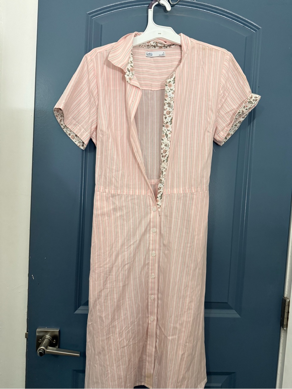 croft & barrow Pink Striped Midi Shirt Dress